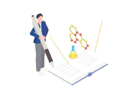 ノートに書き込みながら勉強をする男性のイラスト